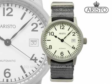 Automatic watch -U-Boat- sand blasted stainless steel light yellow face by ARISTO (*AV*HU*) - Bild vergr��ern 