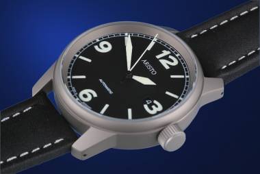 Automatic Aviator watch titanium black face by ARISTO (*AV*HU*) - Bild vergr��ern 