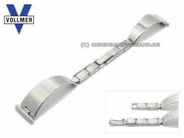 Watch band stainless steel 16mm half bangle polished push buckle elegant from Vollmer - Bild vergr��ern 