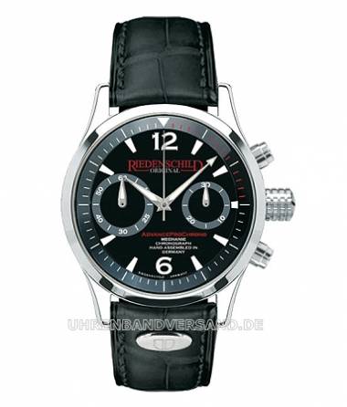 Mechanical chronograph ADVANCE PRO CHRONO polished stainless steel black face Riedenschild (*RS*HU) - Bild vergr��ern 