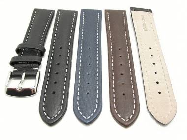 TOP: Watch band XL classic adventure 18 - 24mm black, dark brown or dark blue grained surface - Bild vergr��ern 