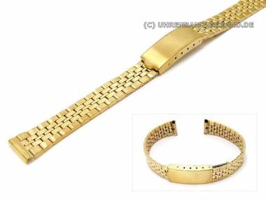 Watch band 12/14mm stainless steel golden partly polished multiple ends - Bild vergr��ern 