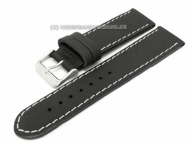 Watch strap -Chrono XL- 22mm black calf�s leather smooth by Birkenstock (width of buckle 20 mm) - Bild vergr��ern 