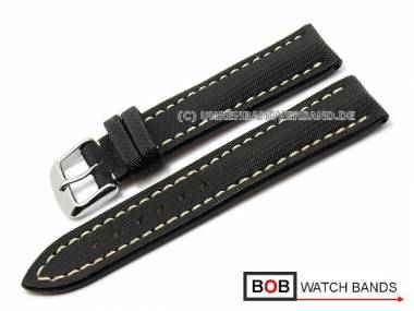 Watch band 22mm black Marino Nytech for Breitling by BOB (width of buckle 20 mm) - Bild vergr��ern 