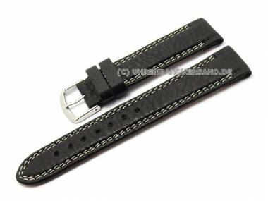 Watch strap -Eco Sportive- 22mm black calf�s leather grained by Birkenstock (width of buckle 20 mm) - Bild vergr��ern 