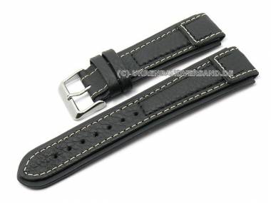 Watch strap -Terrasco- 18mm black calf�s leather grained by Birkenstock (width of buckle 22 mm) - Bild vergr��ern 