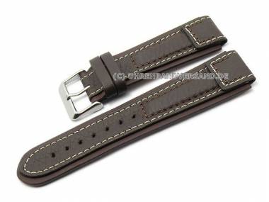 Watch strap -Terrasco- 18mm dark brown calf�s leather grained by Birkenstock (width of buckle 22 mm) - Bild vergr��ern 