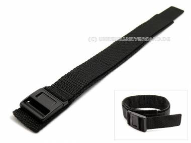 Watch band 20mm black velcro nylon (textile) buckle made of plastic for CASIO Baby-G - Bild vergr��ern 