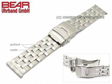Stainless steel band 24mm partly polished elegant design from BEAR - Bild vergr��ern 