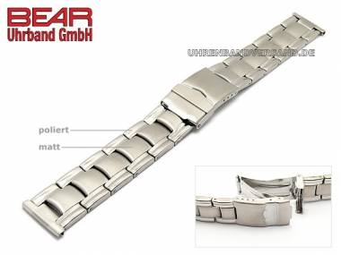 Stainless steel band 20mm solid-look elegant partly polished from BEAR - Bild vergr��ern 