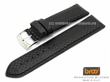 Watch strap Bros 24mm black Carbon-Look  - Bild vergr��ern 