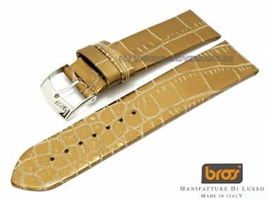 Watch strap Bros -Alligatore Metallico- 24mm gold with metallic effect - Bild vergr��ern 