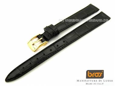 Watch strap Bros -Stampa Alligatore- 14mm black alligator grain  - Bild vergr��ern 
