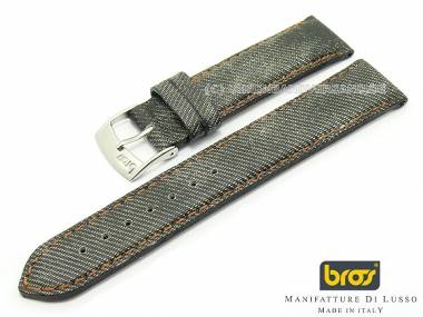 Watch strap Bros -Jeans- 22mm dark brown/grey - Bild vergr��ern 