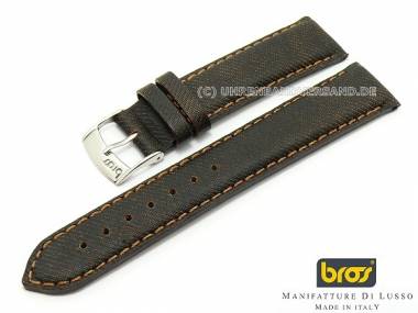 Watch strap Bros -Jeans- 20mm dark brown/copper - Bild vergr��ern 