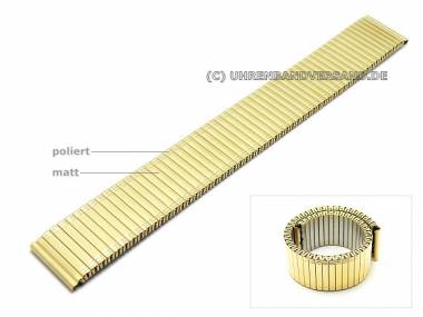 Watch band stainless steel 18mm expansion band partly polished gold coloured - Bild vergr��ern 