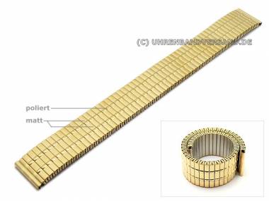 Watch band stainless steel 18mm expansion band partly polished gold coloured - Bild vergr��ern 
