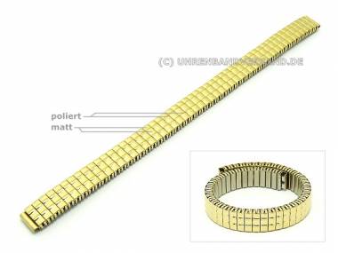 Watch band stainless steel 08mm expansion band partly polished gold coloured - Bild vergr��ern 