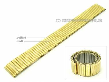 Watch band stainless steel XL 18mm expansion band partly polished gold coloured - Bild vergr��ern 