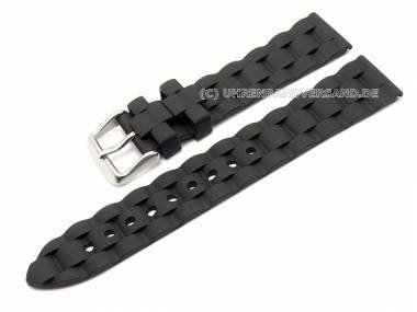 Watch band 20mm black synthetic structured surface (width of buckle 18 mm) - Bild vergr��ern 