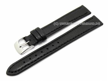 Watch band 14mm black genuine camel leather thin (width of buckle 12 mm) - Bild vergr��ern 