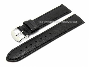 Watch band 16mm black genuine camel leather thin (width of buckle 14 mm) - Bild vergr��ern 