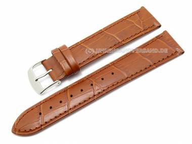 Watch band 24mm light brown alligator grain silk matt (width of buckle 22 mm) - Bild vergr��ern 