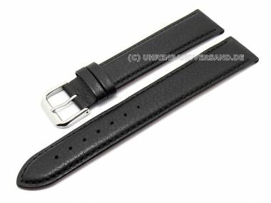 Watch band XL 16mm black grained surface (width of buckle 14 mm) - Bild vergr��ern 