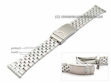 Watch band stainless steel 22mm partly polished with security clasp - Bild vergr��ern 