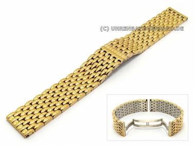 Watch band solid stainless steel 20mm golden polished - Bild vergr��ern 