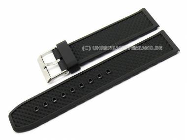 Watch strap 24mm black synthetic with structure by Condor (width of buckle 22 mm) - Bild vergr��ern 