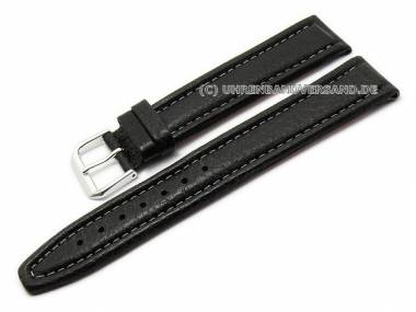 Watch strap XL 24mm black calf�s leather stitched by Condor (width of buckle 20 mm) - Bild vergr��ern 