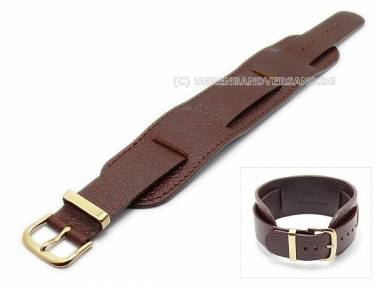 Watch strap 18mm auburn grain with leather pad by Condor (width of buckle 18 mm) - Bild vergr��ern 