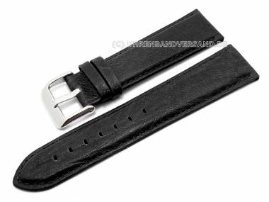 Watch strap 28mm black genuine leather grained stitched by Condor (width of buckle 26 mm) - Bild vergr��ern 