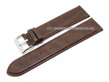 Watch strap XL super long 26mm dark brown genuine leather stitched by Condor (width of buckle 24 mm) - Bild vergr��ern 