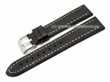 Watch strap 18mm black calf�s leather grained stitched by Condor (width of buckle 16 mm) - Bild vergr��ern 