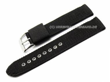 Watch strap XL 18mm black synthetic/textile stitched by Condor (width of buckle 18 mm) - Bild vergr��ern 