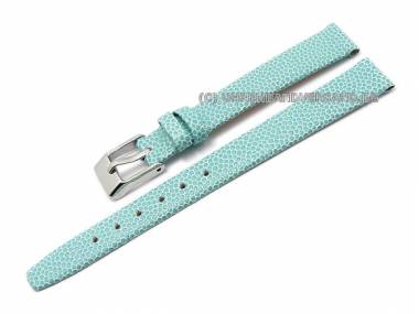 Watch strap 12mm turquoise leather fashionable (width of buckle 10 mm) - Bild vergr��ern 