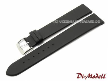 Watch strap 19mm black Di-Modell -Nappa waterproof- smooth (width of buckle 18 mm) - Bild vergr��ern 