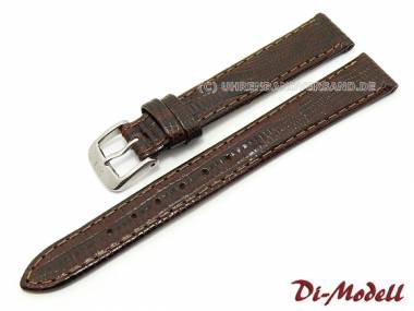 Watch band 10mm dark brown Di-Modell -Topas- teju lizard grain (width of buckle 9 mm) - Bild vergr��ern 