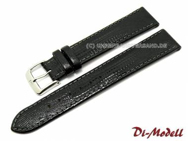 Watch band 20mm black Di-Modell -Topas- teju lizard grain (width of buckle 18 mm) - Bild vergr��ern 