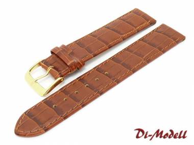 Watch band 22mm brown Di-Modell -Bali- alligator grain stitched - Bild vergr��ern 