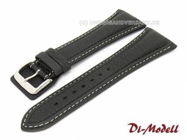 Watch band 28mm black Di-Modell -Pilot- light contrast stitching - Bild vergr��ern 