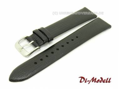 Watch band 20mm black Di-Modell -Java- lizard grain without stitching - Bild vergr��ern 