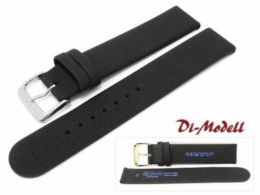 Watch band 20mm black Di-Modell -Design waterproof- perforated - Bild vergr��ern 