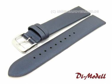Watch band 18mm dark blue Di-Modell -Media- Textile-Look smooth surface without stitching - Bild vergr��ern 