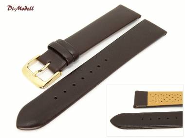 Watch band 20mm dark brown Di-Modell -Calf Classic- waterproof smooth surface without stitching - Bild vergr��ern 