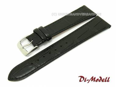 Watch band 17mm black Di-Modell -Caracas- Alligator-grain stitched (width of buckle 16 mm) - Bild vergr��ern 