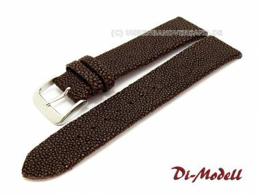 Watch band 22mm dark brown Di-Modell -Balmoral- genuine pearl ray - Bild vergr��ern 