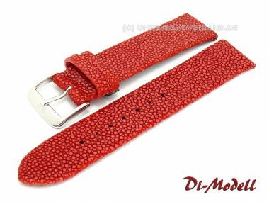 Watch band 20mm red Di-Modell -Balmoral- genuine pearl ray - Bild vergr��ern 